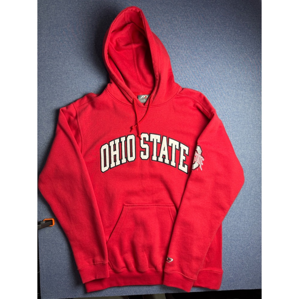 Pro Player Ohio State Buckeyes Hoodie Red Medium Embroidered NCAA Sweatshirt